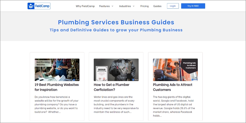 FieldCamp - best plumbing blog and resources for plumbers